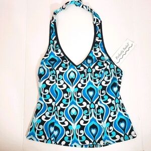 PERFECTLY SUITED Tankini Patterned Swim Top Size 8